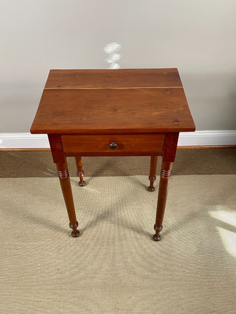 Antique Cherry One-Drawer Table w/ Distinctive Feet