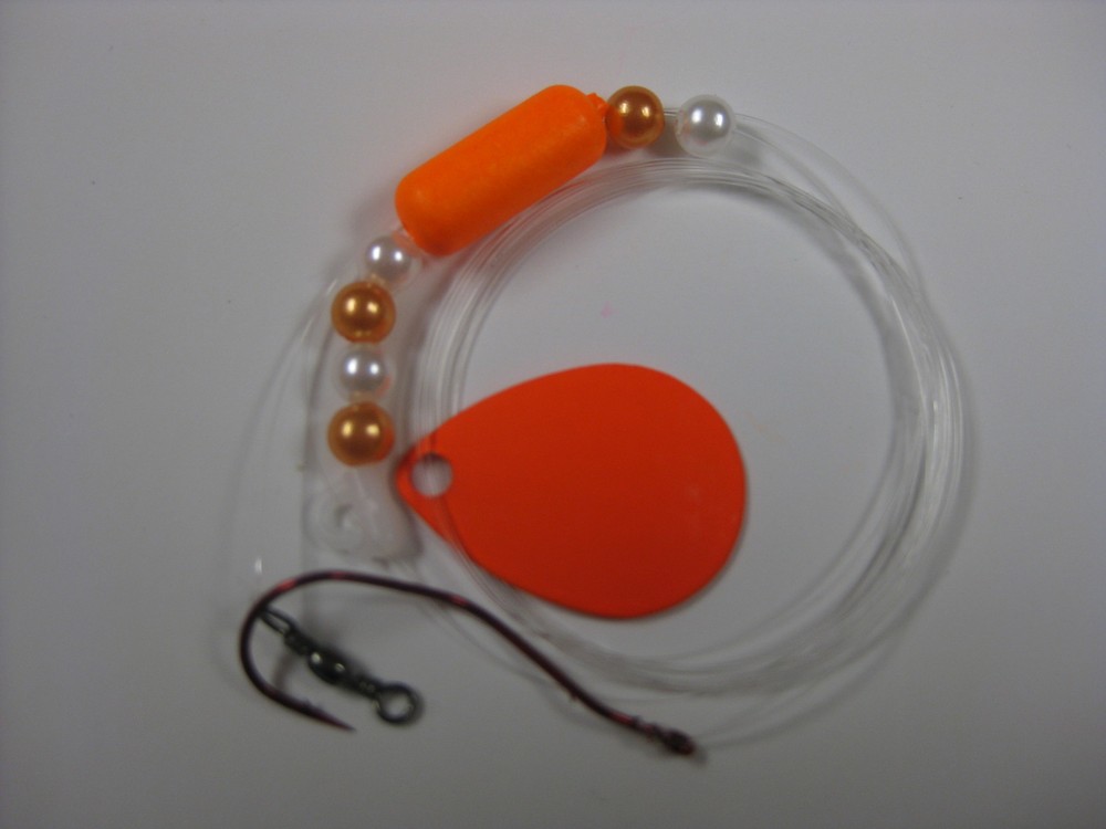 Walleye Red Slow Death Hook Float Floating Spinner Blades Rigs (Orange)