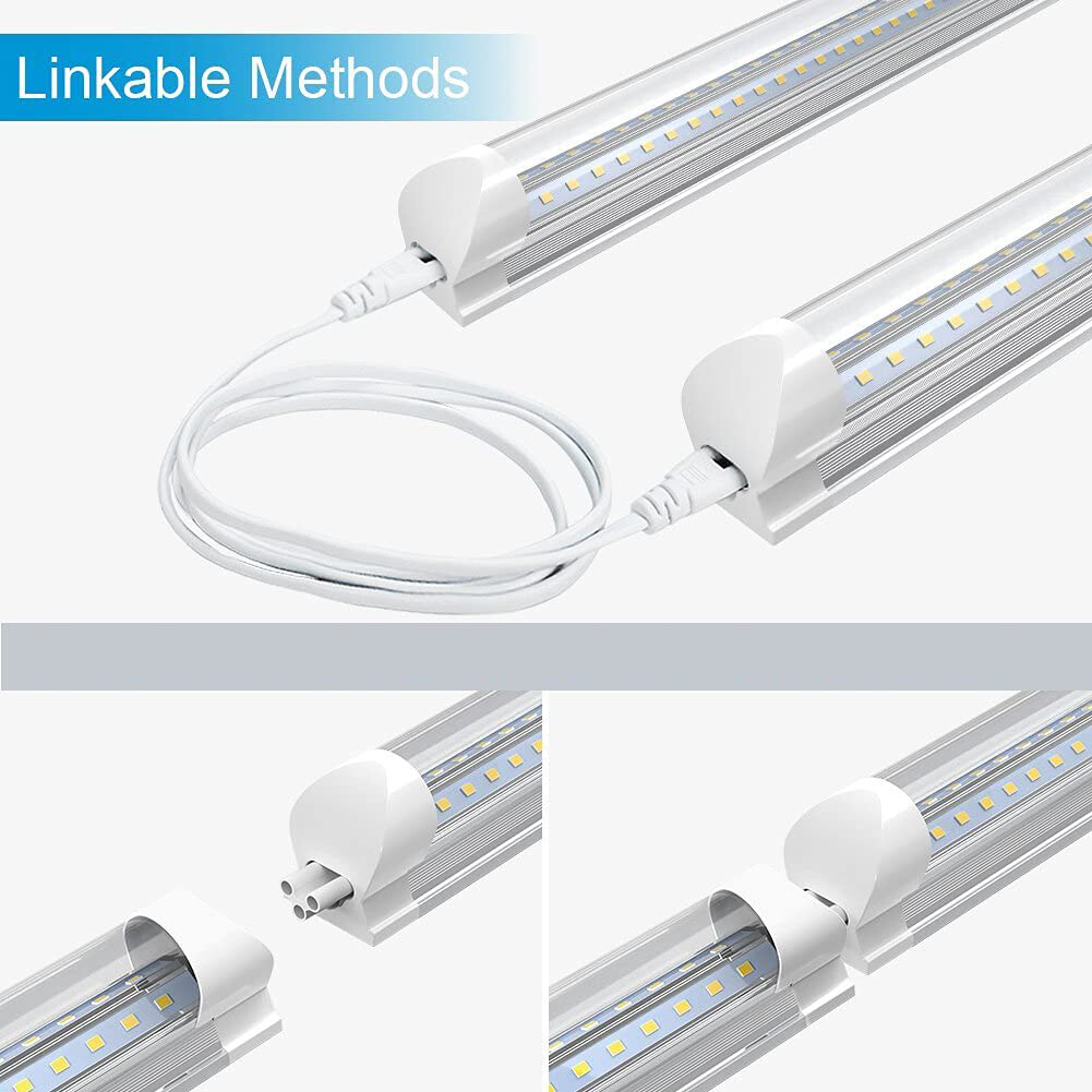 25 Pack T8 8FT LED Tube Light Bulbs 72W 6500K 8 Foot LED Shop Light Fixture