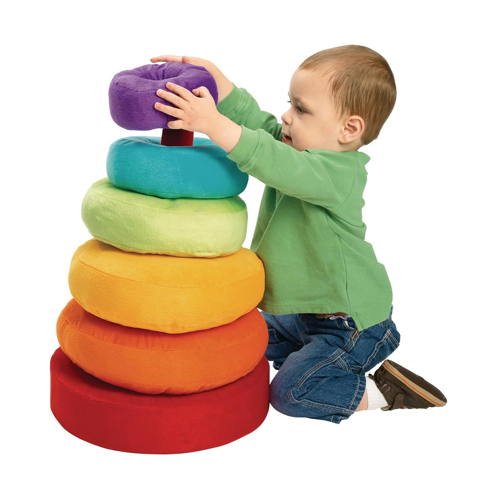 Giant Plush Rainbow Stacking Ring for Kids Classroom Game for Children