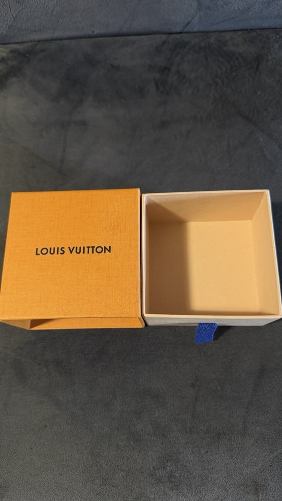Authentic Louis Vuitton Empty Small Gift Box - Orange/Blue Logo - 3.5" Width