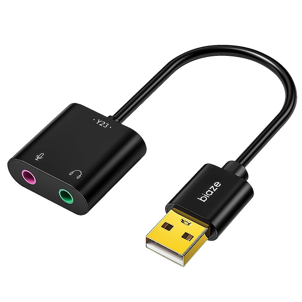 USB to 3.5mm Audio Adapter Headphone Mic Jack for Windows MAC Linux PC PS5 PS4