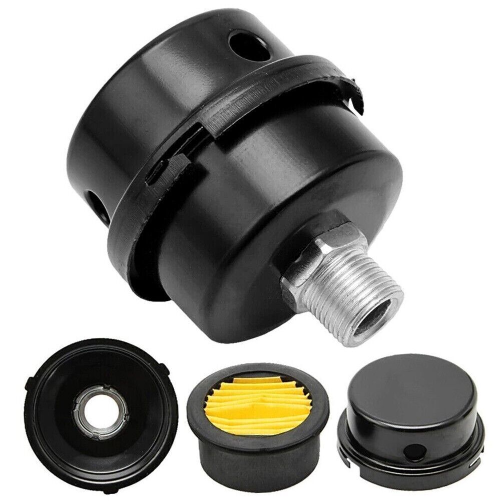 2Pcs 20mm 1/2'' Thread Metal Air Compressor Intake Filter Noise Muffler Silencer