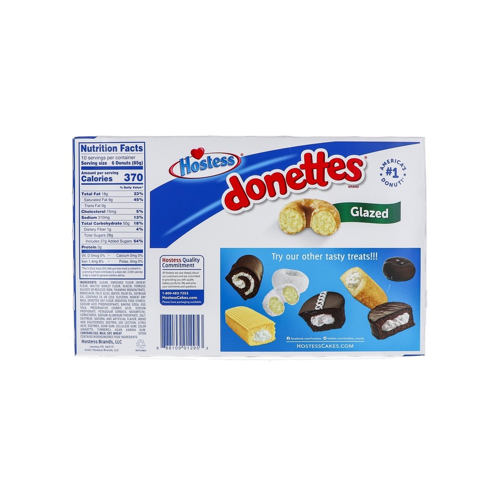 Hostess Donettes Mini Glazed Donut 10 Count - 3.7 oz