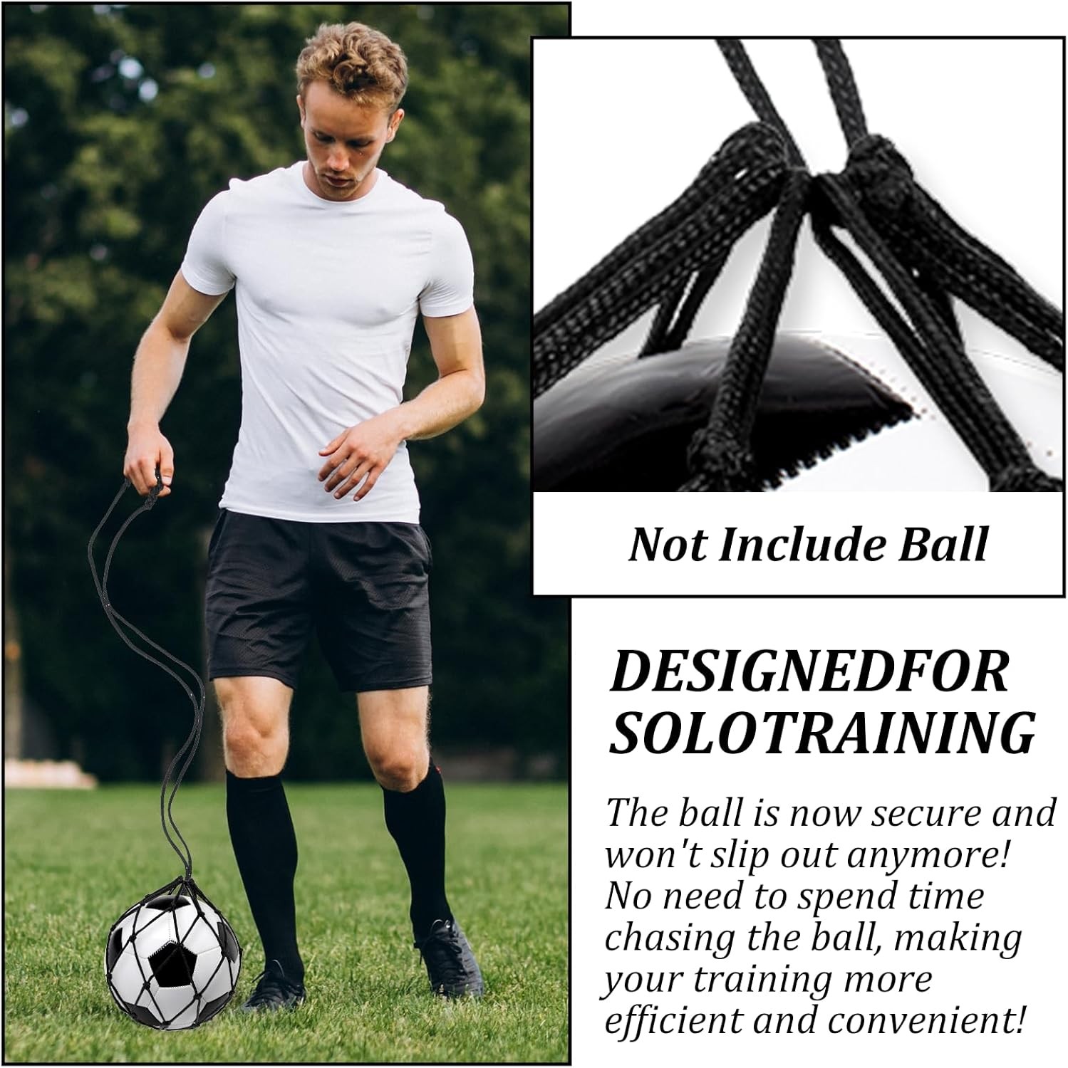 2PCS Soccer Ball Kick Trainer Net with Adjustable Belt for Solo Practice