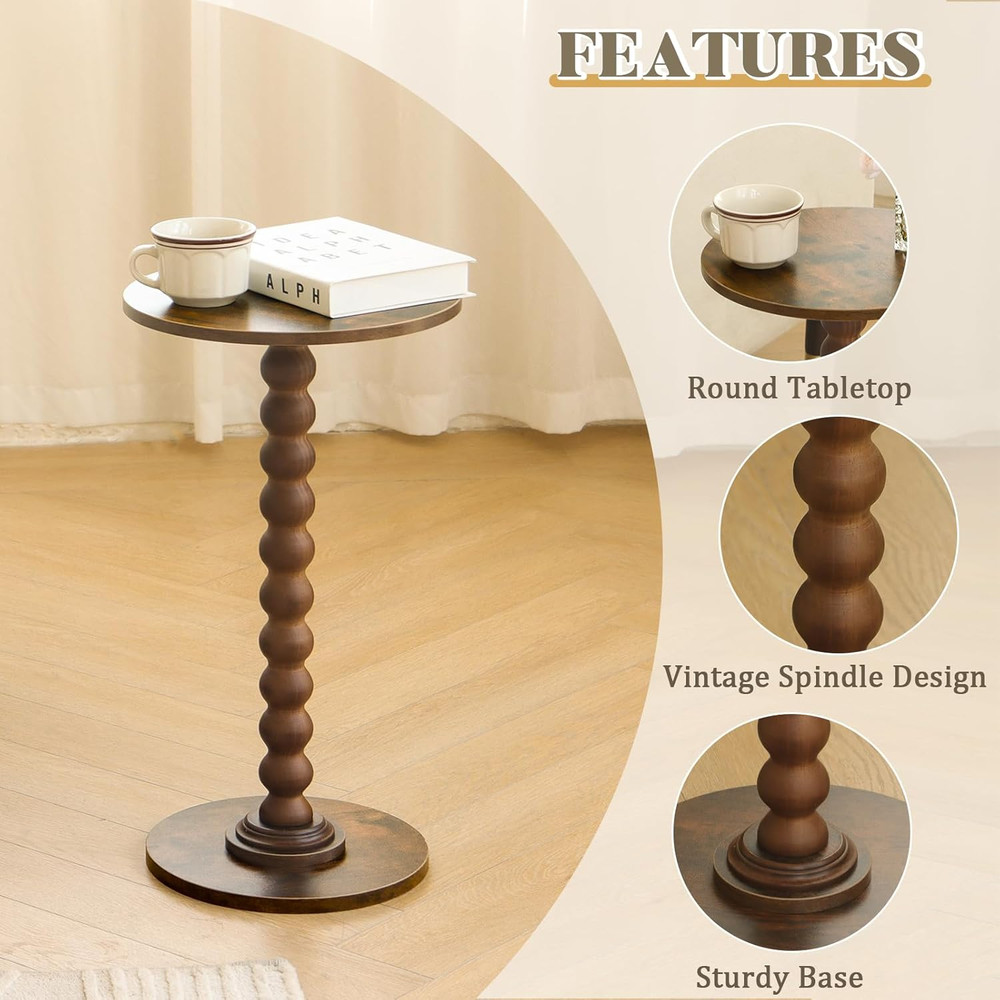 round Side Table, Small Drink Table for Small Spaces, Modern Accent Nightstand