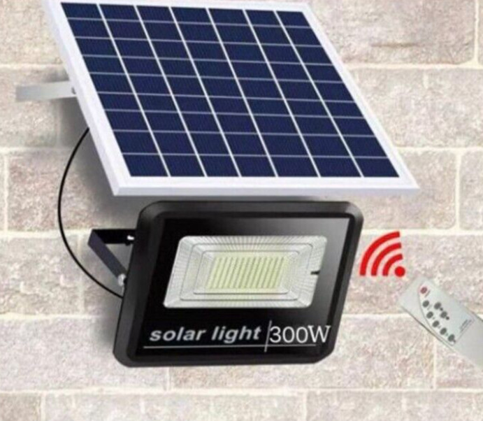 300W Twilight Solar Panel LED Spotlight Headlight with Remote Control