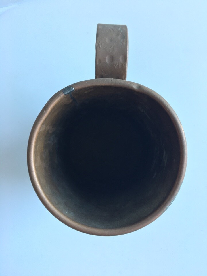 ARTS & CRAFTS ERA SOLID COPPER LARGE MUG