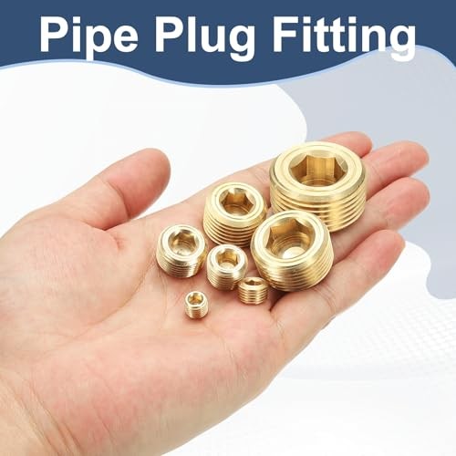 Internal Hex Pipe Fitting Pcs Brass Pipe Plug Fitting 1/8" NPT Male 3