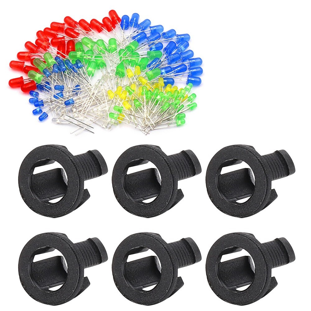 200PCs LED Holder Electronic Component Diode Bracket Mount Tool Black 5mm Part