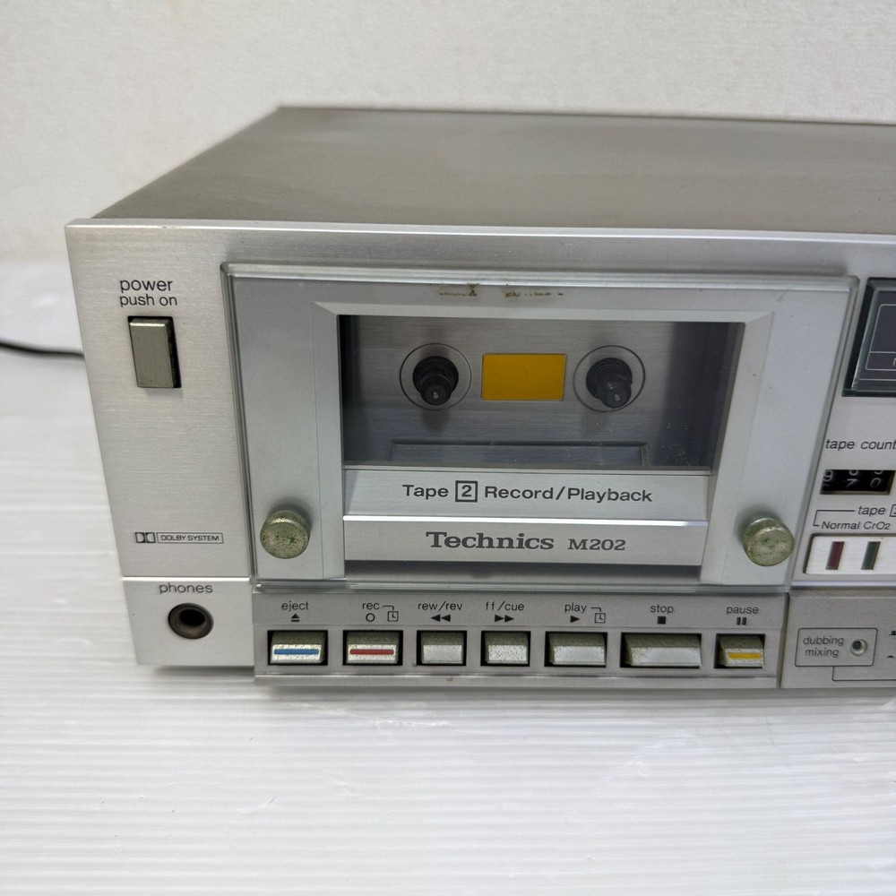 Technics M202 Double Cassette Deck Playback FF REW Tested