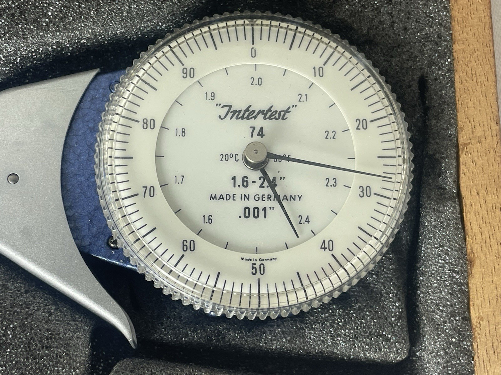 Intertest Mechanical Dial Caliper Gage #74 1.6'"- 2.4" .001 Machinist Tool