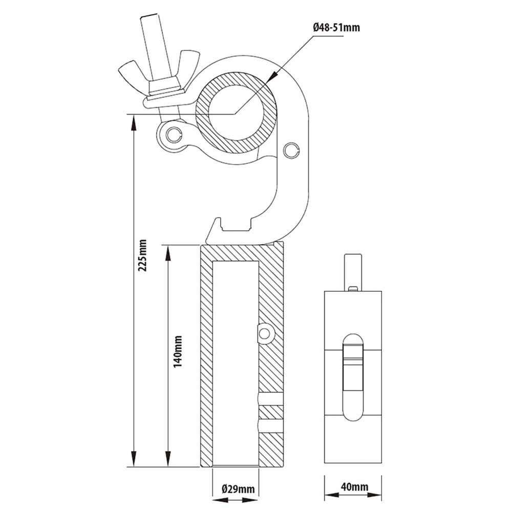 Kupo Handcuff Clamp with 28mm Socket, Silver