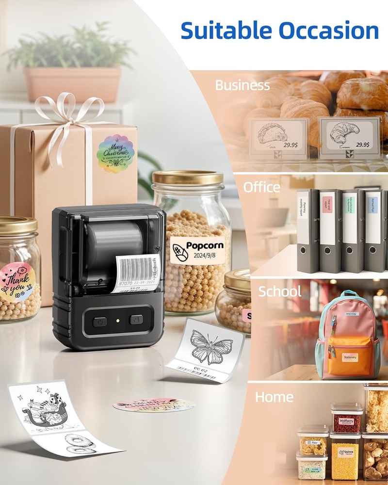 Phomemo M102 Label Maker - Bluetooth Label Printer Thermal Label Maker Machine