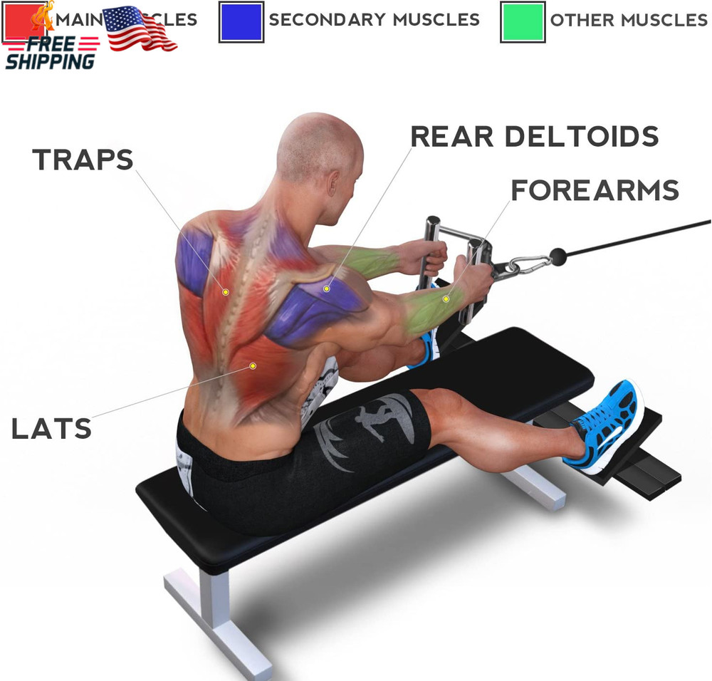 Yes4All Cable Machine Attachment, Double D Handle & Tricep Rope Cable Attachment