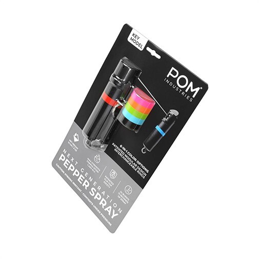 POM Pepper Spray Flip Top Snap Hook - Maximum Strength OC Spray (Up to 12 Ft.)