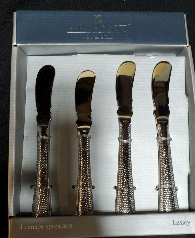 ARGENT BY HAMPTON FORGE 4 PC. CANAPE SPREADERS