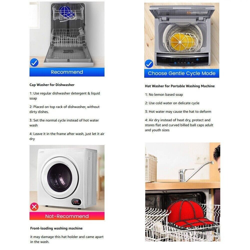 Cleaner Hat 2 Pack Washer Baseball Cap Machine Washing Cage Holder Frame Net