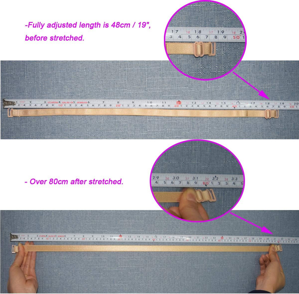 Shoulder Bra Straps Replacement 12Mm 15Mm 18Mm Width Elastic Adjustable Removabl