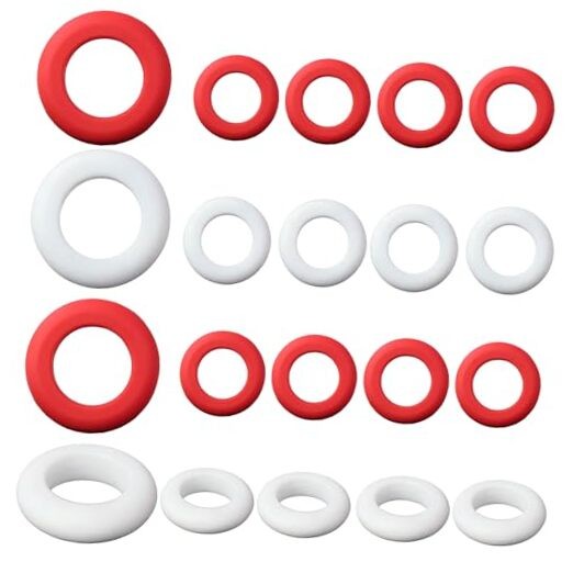 20-Pack Small Bumper Pool Rubber Rings,10 Red and 10 White,Bumper Pool Table
