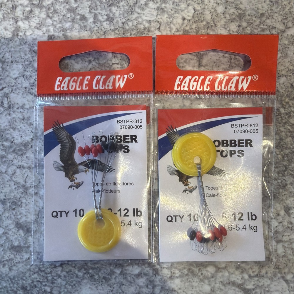 2 Packs Eagle Claw Bobber Stops 8-12 LB