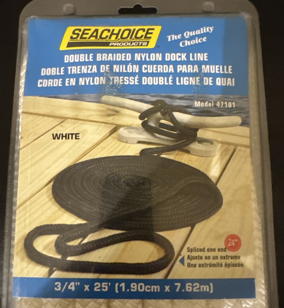 SEACHOICE DOUBLE BRAID NYLON DOCK LINE, Part# 47101