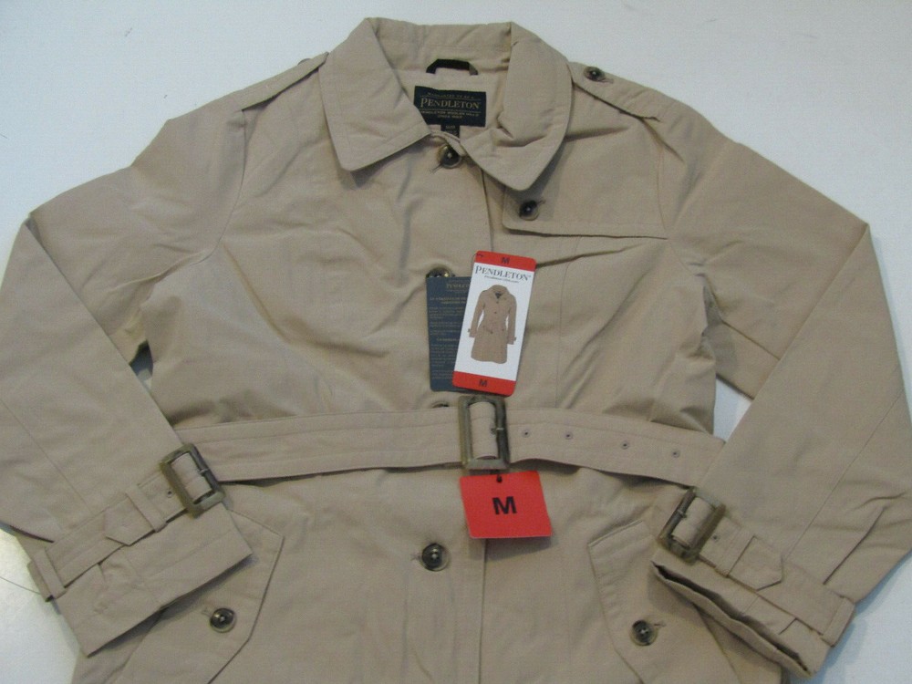 PENDLETON Classic Tan Belted Button Front Jacket Coat Size M Medium NWT Womens