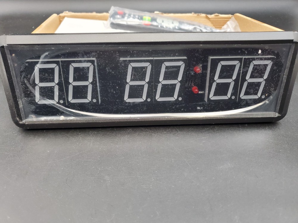 6-Digit Gym Timer Clock 2.3" Interval Timer with Buzzer Remote Control for Game