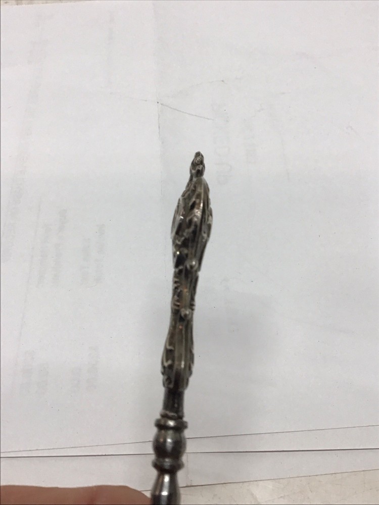 Antique 1904 Sterling Silver Handle Button Hook Scrolling Design
