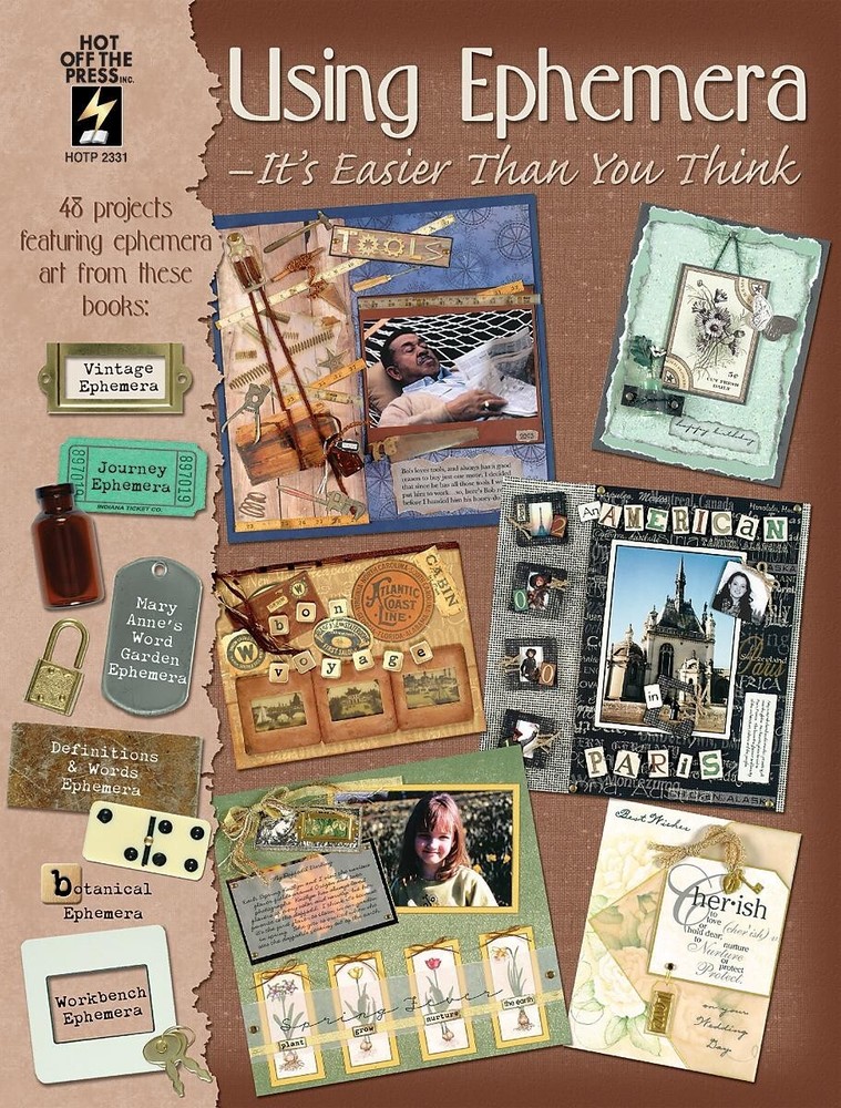 USING EPHEMERA-Scrapbooking Pages-Collage Altered Art Paper Craft Idea Book