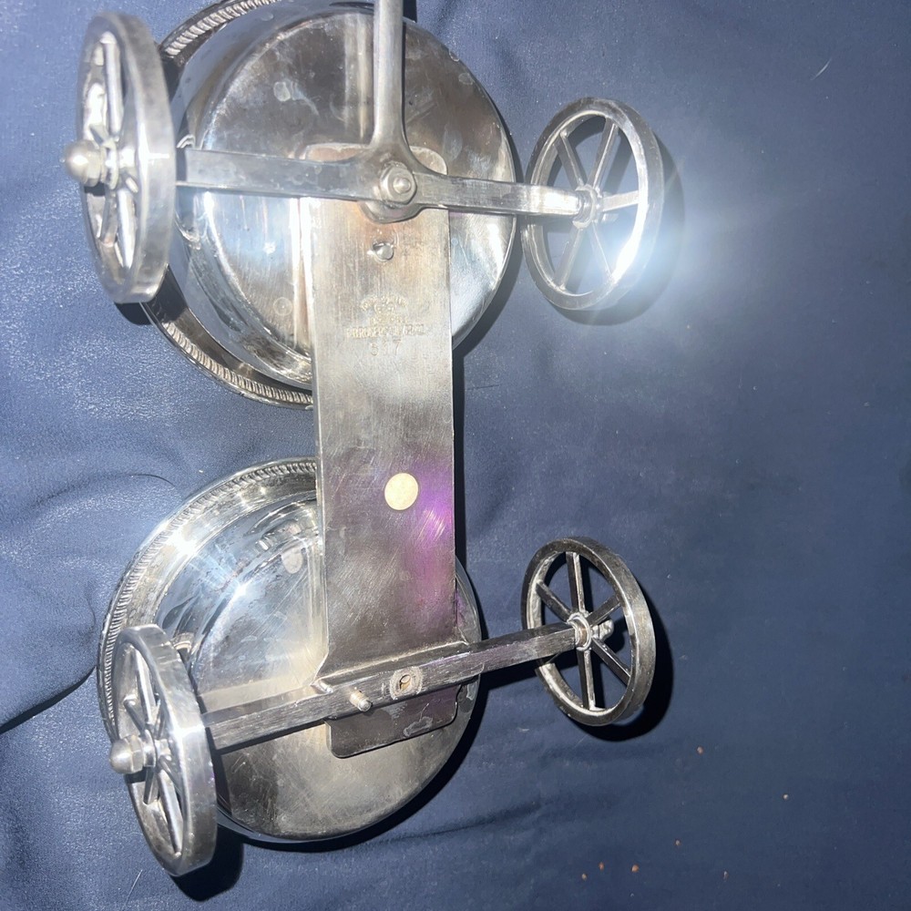 VINTAGE F.B. ROGERS SILVERPLATE "WAGON" Condiment Holder