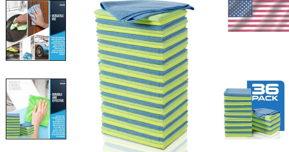 Super Soft Microfiber Cleaning Cloths 36-Pack