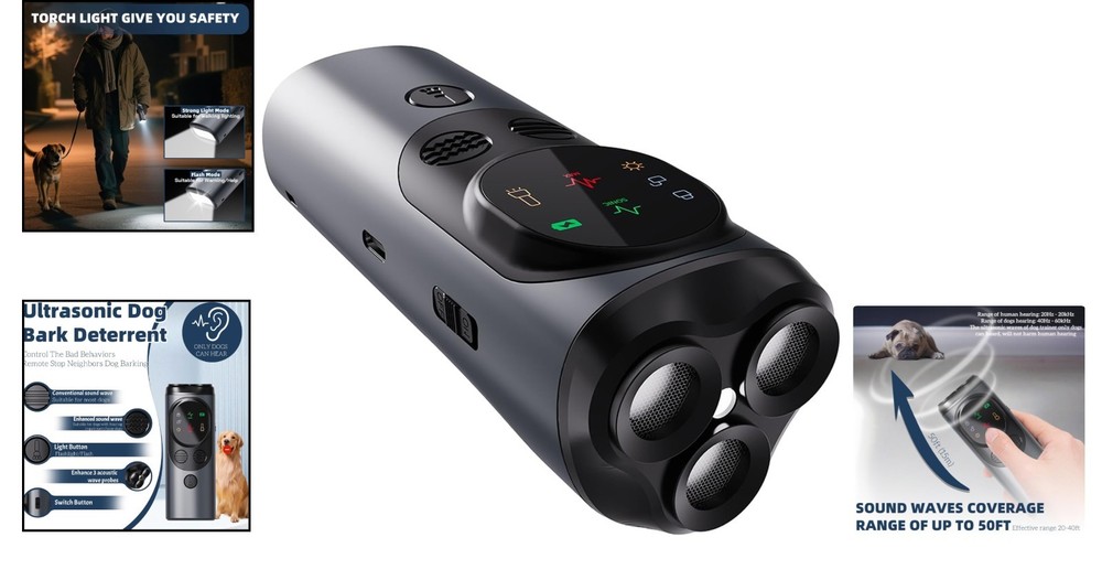 Compact Ultrasonic Bark Control Device for Dogs | Long Range & Safe Design