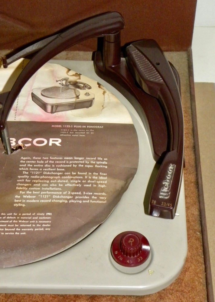 WEBCOR Console Record Player ~ Webster Chicago Model 1121-1 Plug-In Fonograf