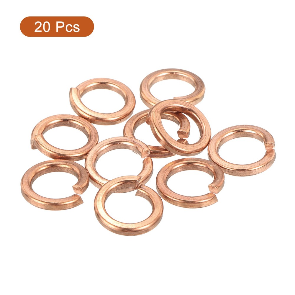 20 Pcs Spring Lock Washer, Copper M8 Split Lock Washers Assortment
