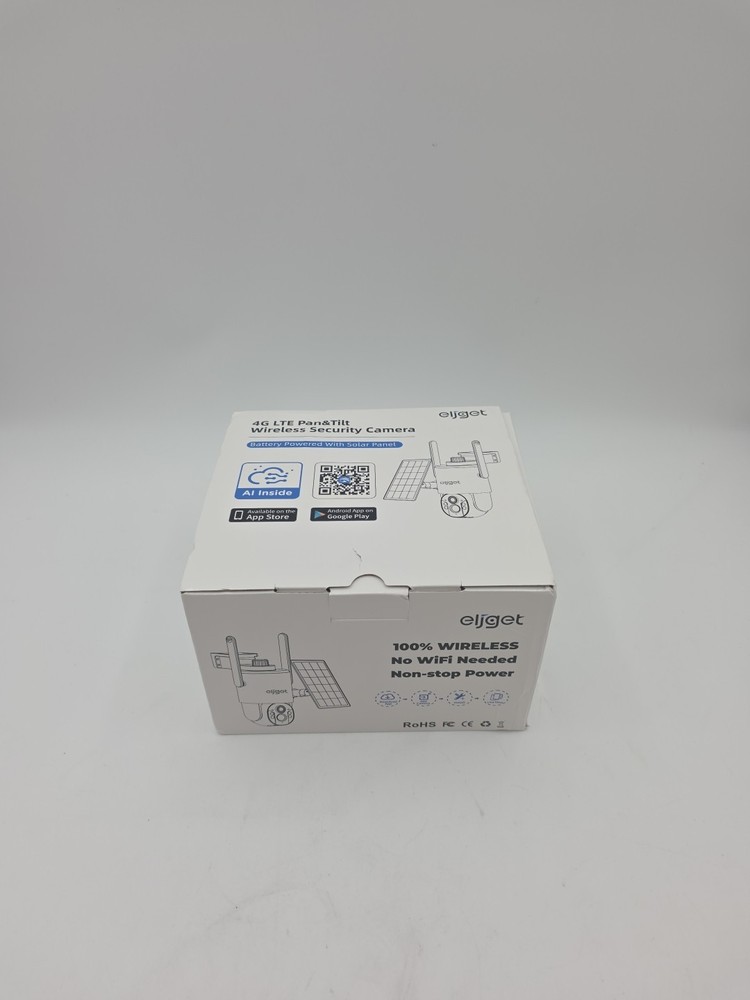 Eljget 4G LTE Cellular Solar Wireless Security Camera + Memory Card