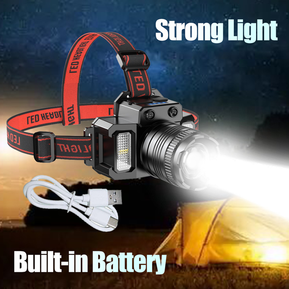 99000000LM LED Headlamp Rechargeable Headlight Sensor Head Torch Lamp Flashlight