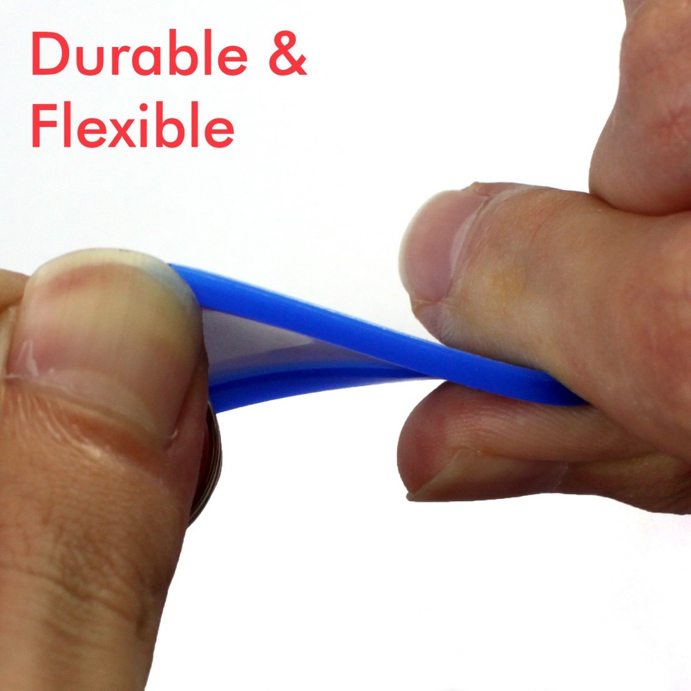 100pack Tough Plastic Key Tags with Split Ring Label Window, Coded ID Tags