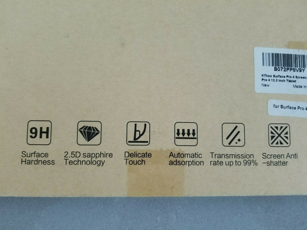 KTtwo Glass Screen Protector for Surface Pro 4 12.3" Tablet