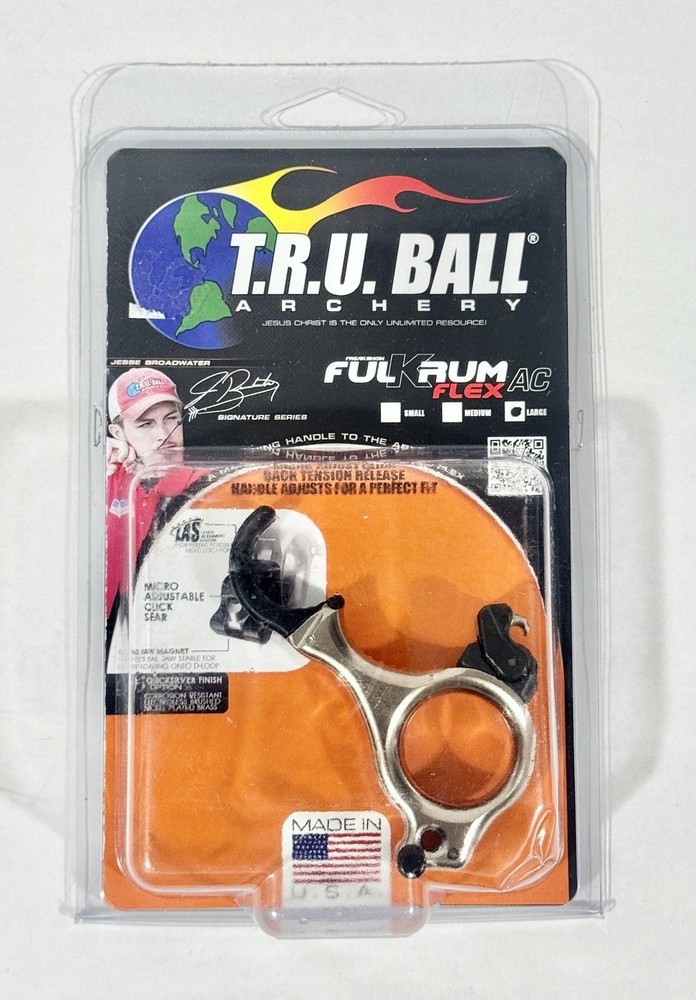 TRU Ball Fulkrum AC Flex 3 Finger Bow Release - Quick Silver - Large