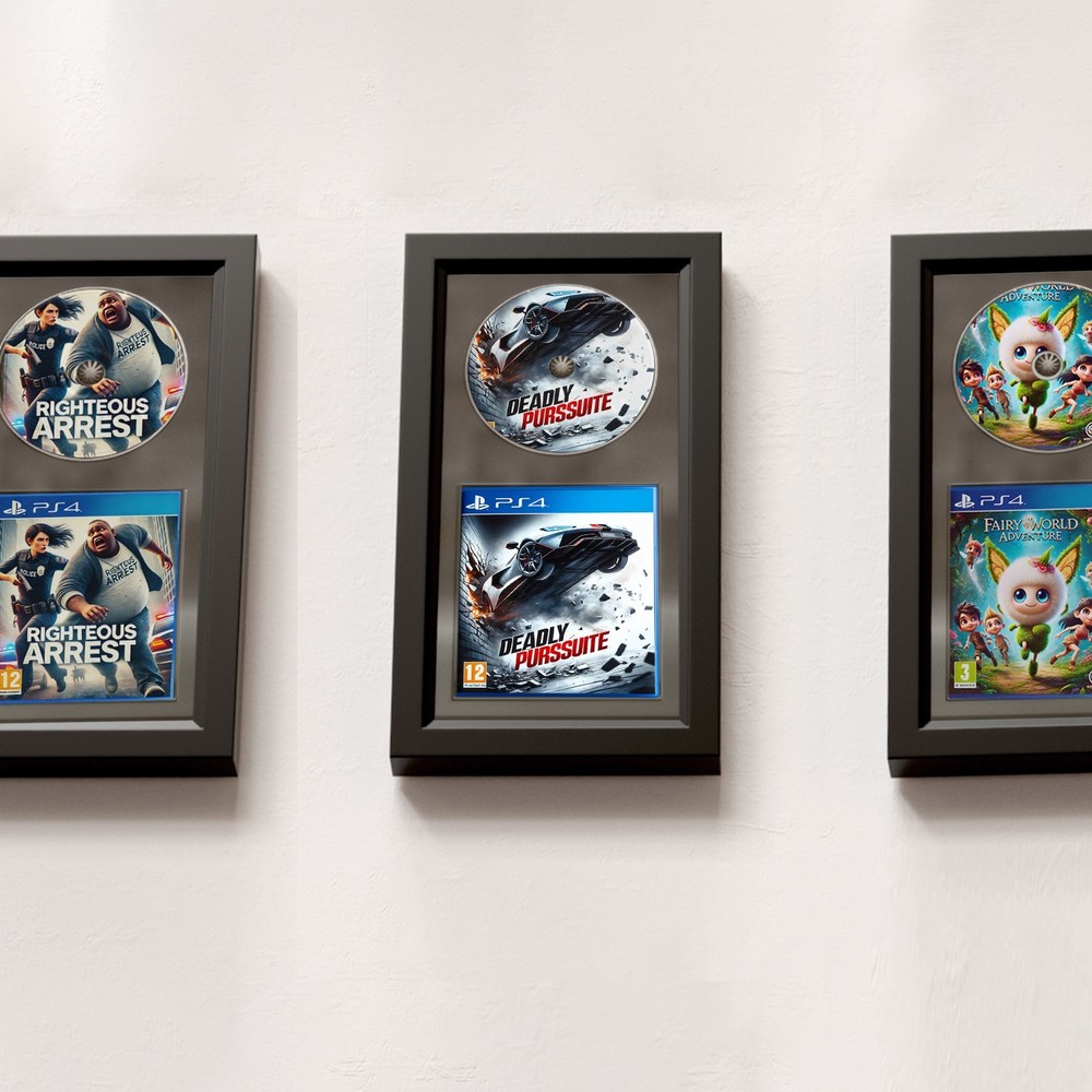 Video Game Display Frame, PS5/PS4/PS3/XBOX Game Case and Disc Display Frame,