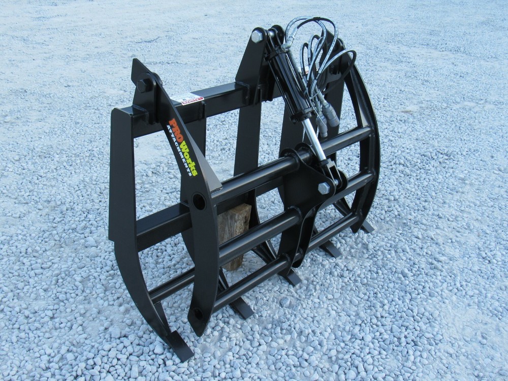 48" Compact Tractor Root Rake Clam Grapple Attachment Skid Steer Quick Attach