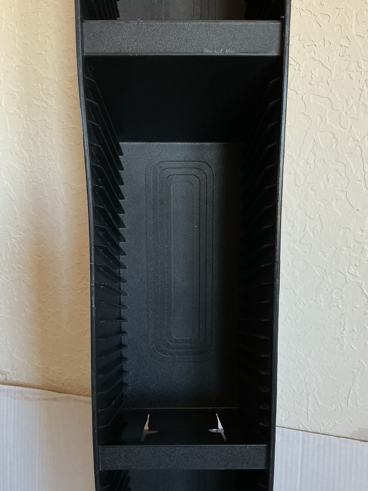 Vintage Alpha CD Storage Tower Rack 60 CD Capacity Plastic Black