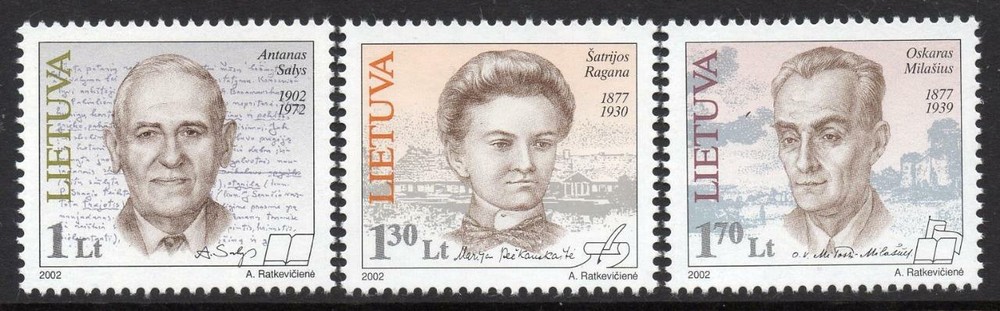 LITHUANIA MNH 2002 Birth Anniversaries