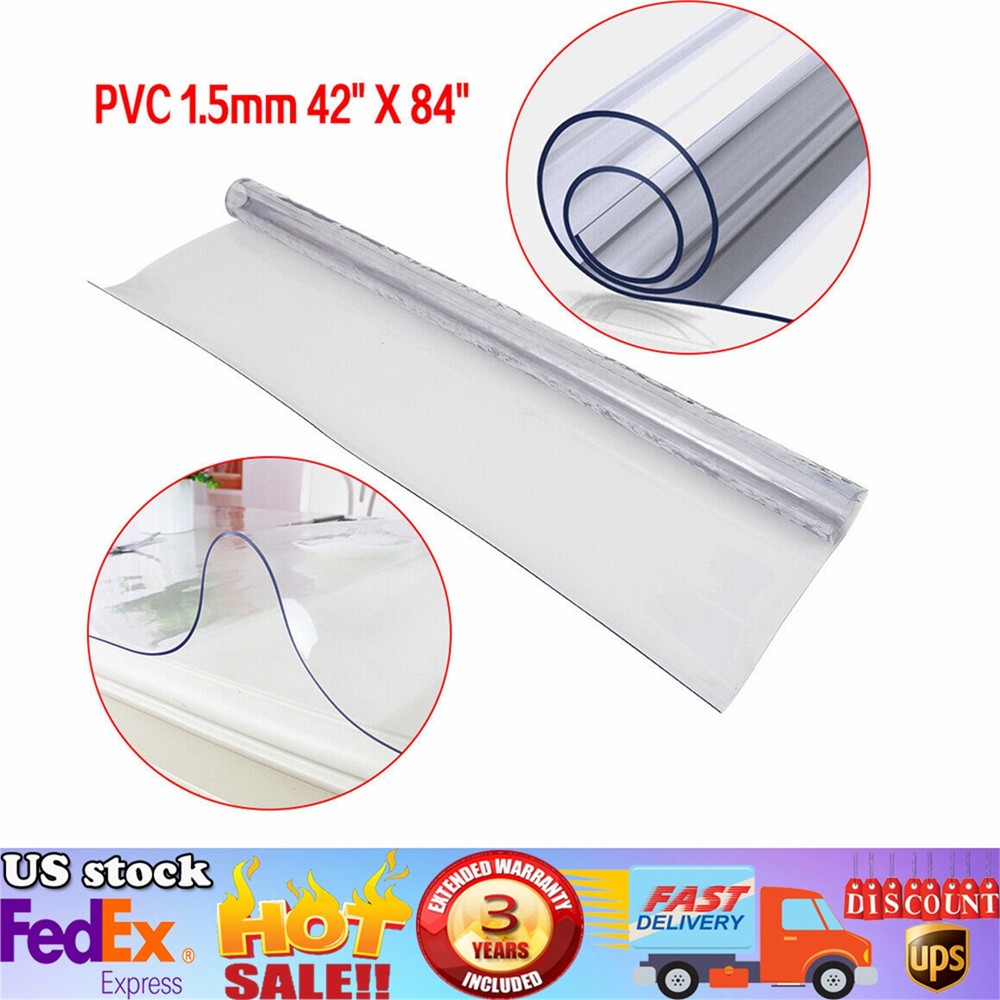 Clear Transparent PVC Plastic Tablecloth Protector Waterproof Dining Table Cover
