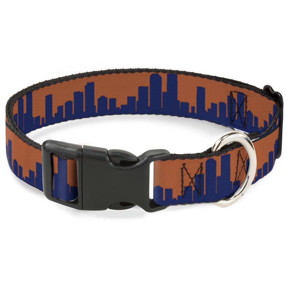 Plastic Clip Collar Denver Solid Skyline Orange/Navy Small 9.5-13"