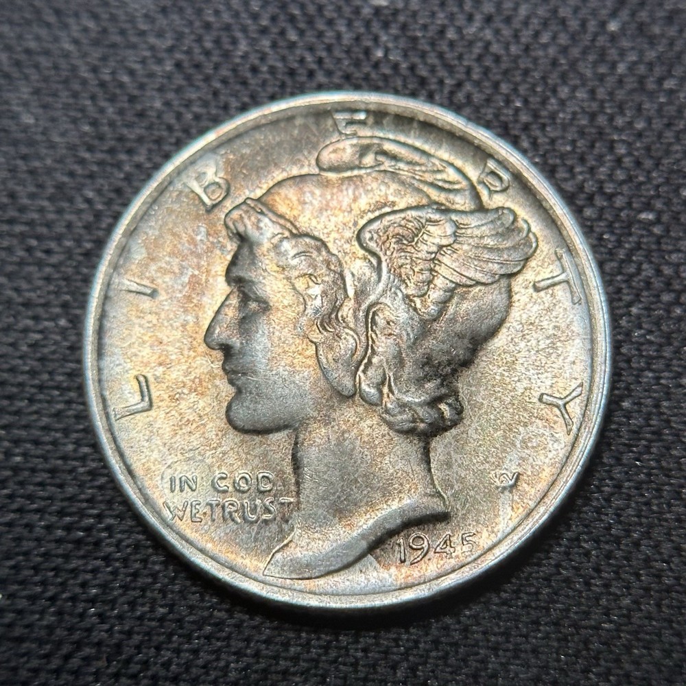 1945-S Mercury Dime 10c BU Toned Reverse