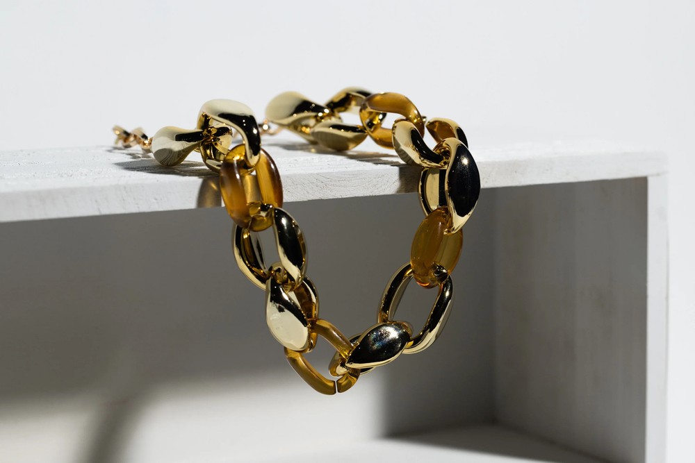 Chunky Brown Link Necklace