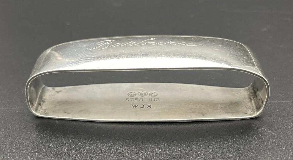 Watson Sterling Silver Napkin Ring Name Engraved “Barbara”