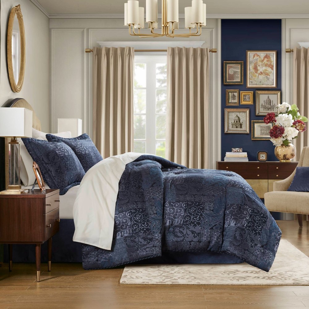 Gabrielle Navy 4 Piece Comforter Set